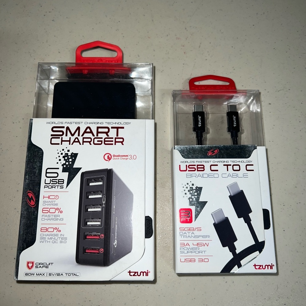 Smart Charger and USB-C Cable Set - Black